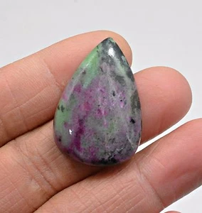 Beautiful 49.05 Ct Natural Ruby Zoisite Pear Cabochon Loose Gemstone - Picture 1 of 1