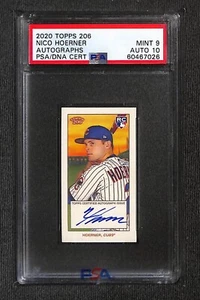 2020 Topps 206 ON CARD AUTOGRAPHS NICO HOERNER SSP PSA 9 AUTO 10 POP 1 RC ROOKIE - Picture 1 of 2