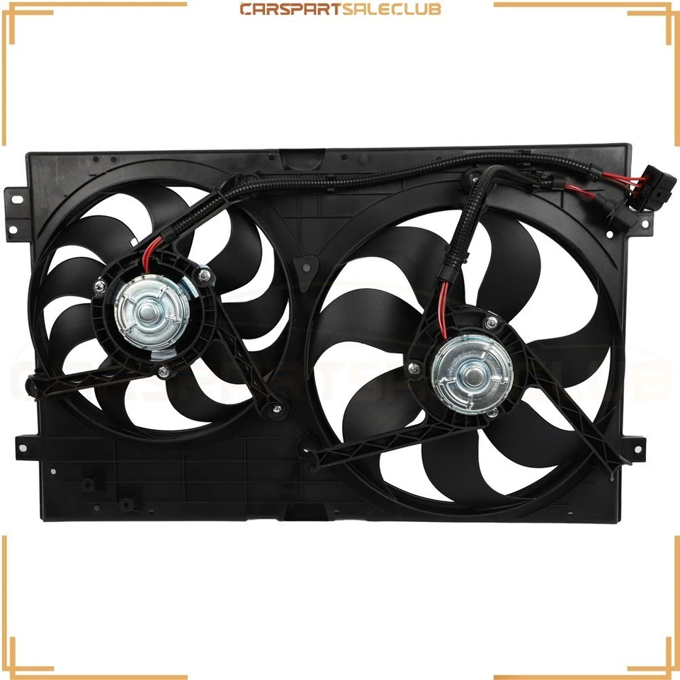 Front Dual Radiator Condenser Cooling Fan Assembly For 2000-2006 Audi TT Quattro - Image 1 of 4