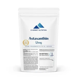 Astaxanthin 12mg softgels Strongest Antioxidant Anti UV Cells Regeneration - Picture 1 of 12