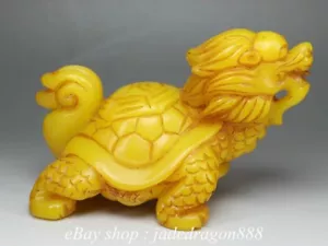 6" Old Chinese Shoushan Stone Carving Dragon Turtle Tortoise Sculpture Statue - Picture 1 of 9