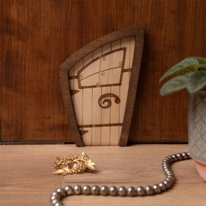 Wooden Miniature Fairy Elfs Door Geometric Design DIY Painting Vintage Decor - Picture 1 of 16