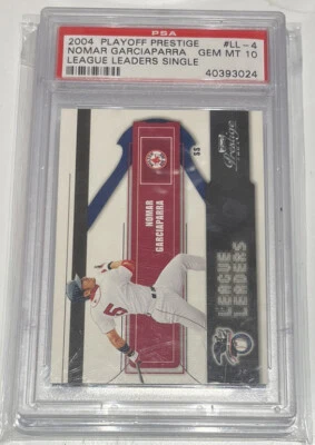 2004 Prestige Nomar Garciaparra League Leaders #4 Playoff PSA 10 Red Sox Dodgers - Image 1 of 2