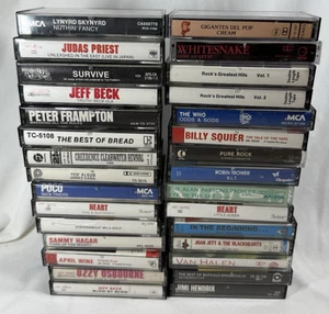 Lot of 30 Cassettes 70s 80s Heavy Metal, Rock - Hendrix Van Halen Ozzy Jeff Beck - Picture 1 of 10