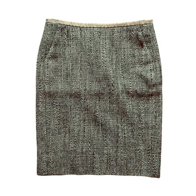 Falda Lápiz Max Mara Taupe Tweed 'S MaxMara Lana Algodón Bolsillos EE. UU. 6 Clásica Foto 1 de 4