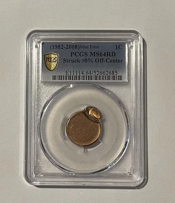 Mint Error 1982 -2008 Struck 90% Off Center PCGS Graded MS64RD Cash Back !! - Image 1 of 2