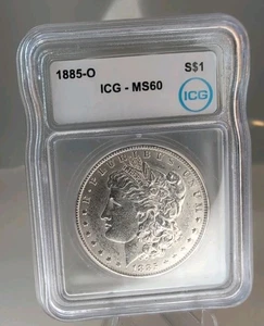 1885 O Morgan Silver Dollar ICG MS60  WHITE LABEL  - Picture 1 of 6