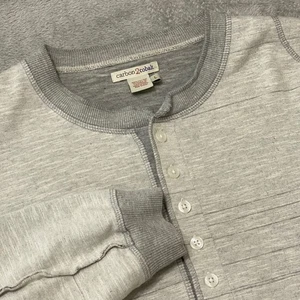 Carbono 2 Cobalto Hombre Grande Gris Henley Manga Larga Forrado - Imagen 1 de 6