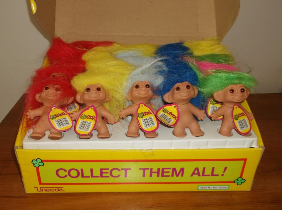 Uneeda Vintage Wishnik Troll Doll 1982 Rock-nik No 70300