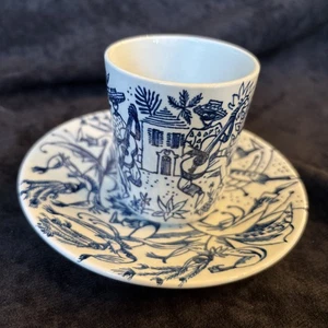 Vintage Nymolle Tasse und Untertasse Art Fayence Hoyrup Dancing Denmark Espresso - Bild 1 von 8