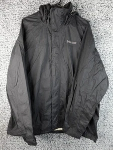 Marmot Jacket Mens XXL Black Rain Coat Lightweight Nylon Shell Outdoor Hiking - Picture 1 of 14