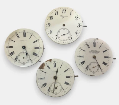 Lote de 4 movimientos de reloj de bolsillo Longines vintage - para piezas o restauración Foto 1 de 4