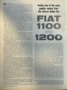 1961 Fiat 1100 and 1200 Road Test - Picture 1 of 4