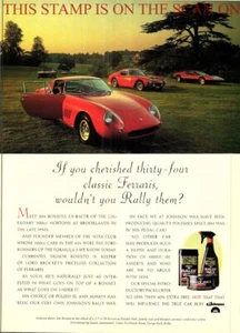 'Rally Wax' Car Polish Range (Classic Ferrari) ANUNCIO: c1992 anuncio impreso 705/47 - Imagen 1 de 1