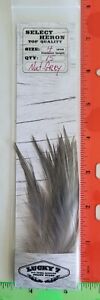 LUCKY7 Select  " Heron " Qty: 15  "  Nat. Grey  "  ( 4"  Inch long Feathers )