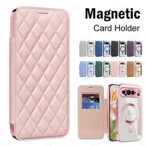 Custodia flip con slot per schede per Google Pixel 9 Pro XL 8A 7A cover magnetica in pelle - Foto 1 di 17