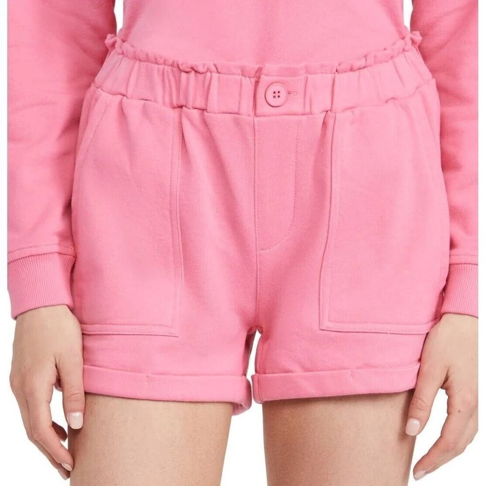 Blank NYC 短裤女式小号粉色棉质拉拉休闲运动短裤 — 第 1/4 张图片