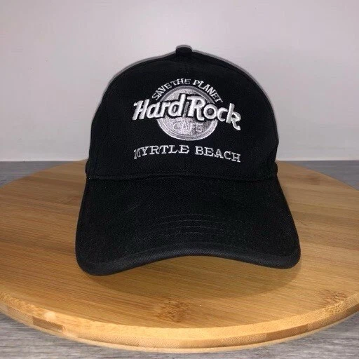 Vintage 90's Hard Rock Cafe Safe The Planet Love Save All Myrtle Beach Black Hat - Image 1 of 4
