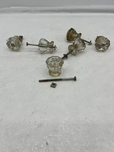 6 Vintage Translucent Drawer Pulls Handle Cabinet Door Dresser Knob Salvage Lot - Picture 1 of 10
