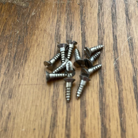 Wood Screws Flat Head Slotted  #6 X 1/2”  American Made Old Store Stock Nickel Cover