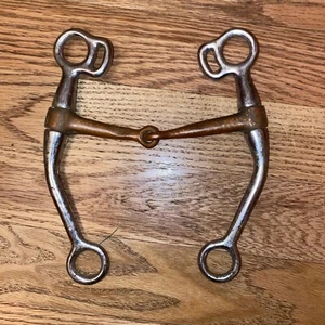 Antique Horse Stainless Steel Western Copper  Jointed Mouth Curb Horse Bit 5” - Picture 1 of 2