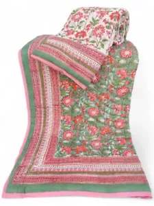 100 % Baumwolle Indisch Ethno Handgesteppt Razai Tagesdecke Quilt Überwurf Wi... - Bild 1 von 1