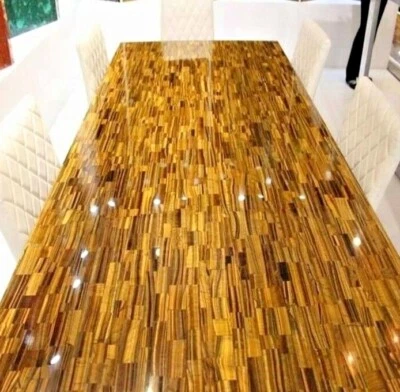 Yellow Tiger Eye Dining Table, Tiger Eye Centre Table, Coffee Table, Home Decor. - Image 1 of 4