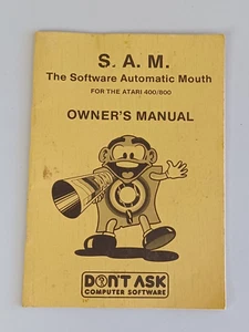 Vintage Owner's Manual S.A.M. The Software Automatic Mouth for the Atari 400-800 - Picture 1 of 8