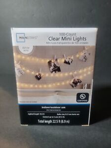 Mainstays 100 Count Clear Mini Lights Indoor or Outdoor Use Weddings Holidays 