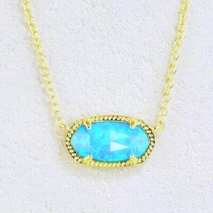 Collar Kendra Scott Elisa Océano Azul Kyocera Ópalo Tono Dorado Nuevo sin Etiquetas - Imagen 1 de 6