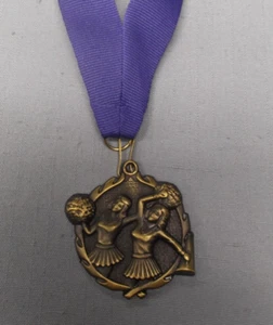 CHEERLEADING gold medal award royal blue neck drape - Picture 1 of 1