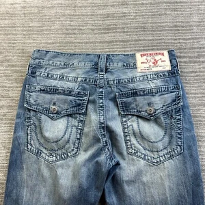 Pantalones de mezclilla True Religion para hombre 34x33 Moto ajustados grandes T solapa de motociclista - Imagen 1 de 10