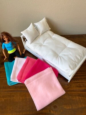 Moda Muñeca Cama Colchón Almohadas y Manta de Vellón Se Adapta a Barbie Talla 1:6 1/6 Foto 1 de 4