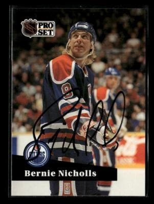 1991-92 Pro Set #386 Bernie Nicholls IN PERSON AUTO! - Image 1 of 2