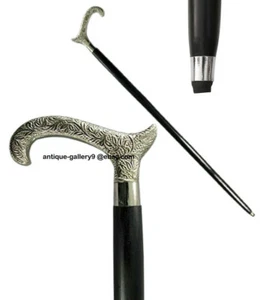 Victorian Walking Stick Brass Head Handle Vintage Wooden Designer Cane Gift New - Picture 1 of 4