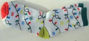 NWT Socks Crew Women's Christmas Lights One Size - Picture 1 of 3