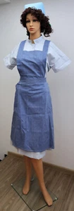 vintage Schwesternoutfit Gr. 46 gestreiftes Schwesternkleid blaue Schürze Haube - Bild 1 von 24