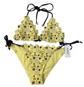 NWT Marysia Broadway Honolulu Bandana Triangle Bikini Top + Matching Bottom Sz M - Picture 1 of 15