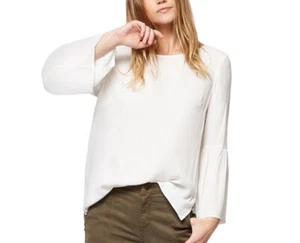 Anthropologie Sanctuary Long Bell Sleeve White Blouse Tunic Sz M Medium - Picture 1 of 7
