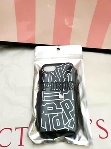 Victoria's Secret PINK iPhone 6/6S/7 schwarz weiß Logo mit Ausweistasche Gummihülle - Bild 1 von 3