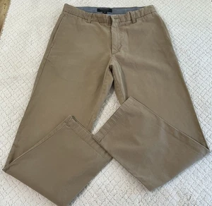 Banana Republic Herren khaki Baumwolle gerade vorne flach Gavin Chino Hose Gr. 32x30 - Bild 1 von 13