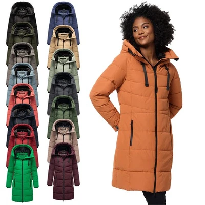 Marikoo Damen Winter Mantel Winterjacke Stepp Jacke gesteppt lang warm B978 NEU