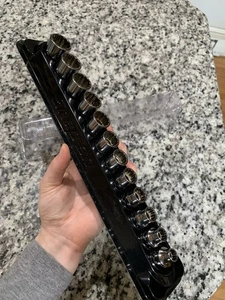 Snap On FSM 12 Piece Metric Shallow Socket Set 8-19mm 3/8 With PAKTY231 Mag Tray - Picture 1 of 9