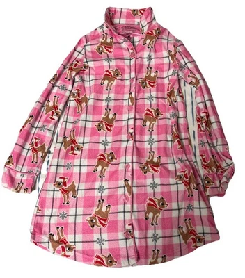 Camisa Pijama Rudolph el Reno Nariz Roja Talla M Niña Abotonada  Foto 1 de 2