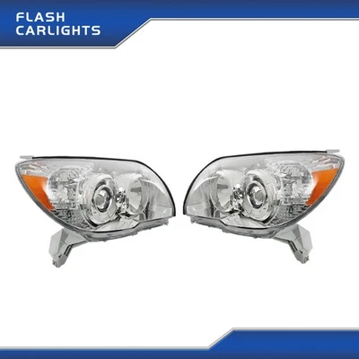 Pair Left+Right Side For Toyota 4Runner 2006-2009 Headlights Chrome Clear LH+RH - Изображение 1 из 4