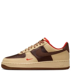 Men Nike Air Force 1 '07 LV8 Shoes Size 10.5 Tan Brown Orange HQ3447 222 - Picture 1 of 18