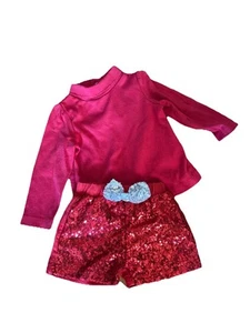 Girls Size 2 Outfit Red Shorts Set - Picture 1 of 5