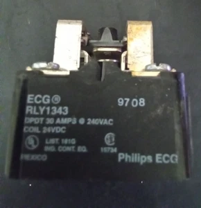 Phillips ECG RLY1343 DPDT Relay 30A 24VDC Heavy Duty Open Frame - Picture 1 of 3