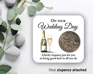 An Ihrem Hochzeitstag Geschenkidee Sixpence Münze Braut oder Bräutigam Hochzeitstag Geschenk 8 - Bild 1 von 7
