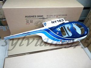 FUNKEY Scale Fuselage HUGHES 500D .60 (700) Size BLUE + Landing Skid NIB - Picture 1 of 21